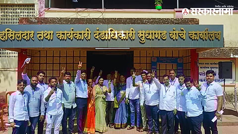 Thackeray Sena and Shinde Sena leaders campaign together in Sudhagad, Raigad, symbolizing a rare political alliance that reshaped local ZP and Panchayat Samiti results.