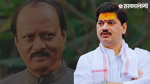 Dhananjay Munde speaking at the NCP event where Sunetra Pawar assumed charge as national president, recalling Ajit Pawar’s support and leadership.