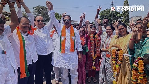 NCP members Shivanjali Bhosale, and two others, formally joining BJP in the presence of MP Ranjitsinh Naik Nimbalkar