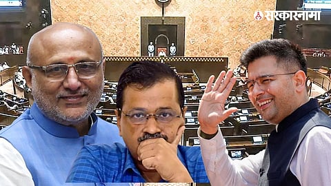CP Radhakrishnan, Arvind Kejriwal, Raghav Chadha