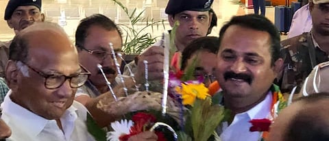 Shrikant Shivankar with Sharad Pawar