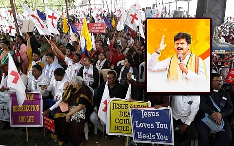 ക്രിസ്ത്യന് പുരോഹിതരെ ആക്രമിക്കുന്നവര്ക്ക് പ്രതിഫലം; ബിജെപി എം എല് എ യുടെ പ്രസ്താവനയില് പ്രതിഷേധവുമായി ക്രൈസ്തവര്