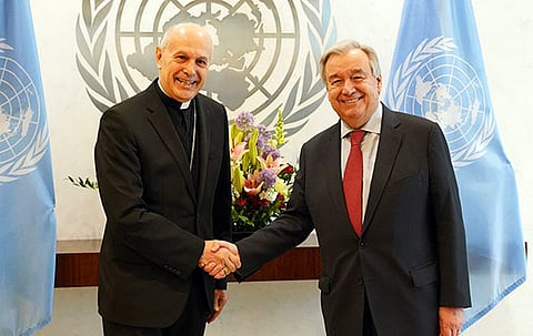 യു എന് സെക്രട്ടറി ജനറലിനു വത്തിക്കാന് അവാര്ഡ്