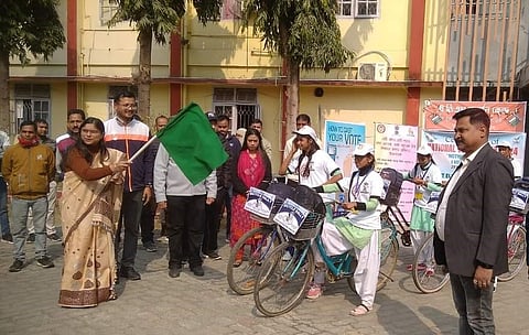 Assam: District Election Office, Biswanath organized a cycle rally on National Voters’ Day