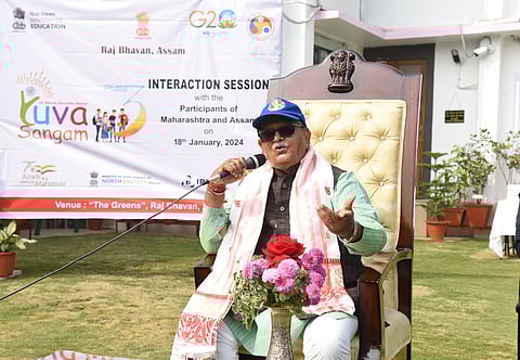 Governor Gulab Chand Kataria interacts with students of Yuva Sangam Programme