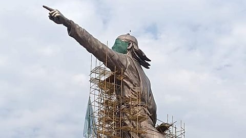 125-foot statue of Lachit Barphukan nearing completion in Jorhat district of Assam