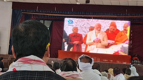Union Minister Sarbananda Sonowal virtually joins Pran Pratishtha ceremony of Ram Lalla in Ayodhya