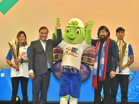 Chief Minister Himanta Biswa Sarma launches logo, mascot of Khelo India University Games 2024