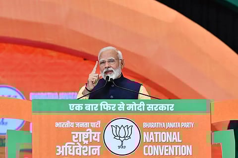 Prime Minister Narendra Modi takes dig at opposition, says no one can beat them in making false promises