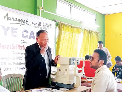 Assam: Eye Camp organized for Pobitora Wildlife Sanctuary Staff
