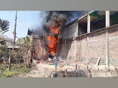 Assam: Fire breaks out in Monabari area of Biswanath district