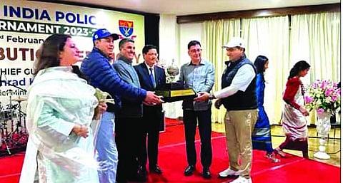 Meghalaya CM Conrad Sangma gives away winners (Gross) award to Jammu & Kashmir Police