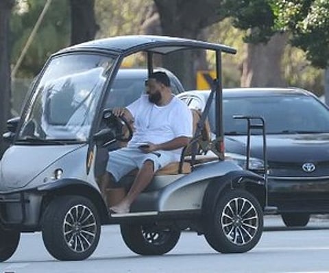 Rapper and record producer DJ Khaled pulled over in Miami while driving golf cart shoeless