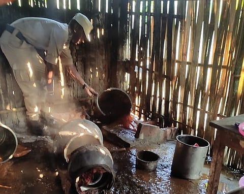 Assam: Excise raid conducted by Margherita and Digboi Excise Party under Lekhapani police Station