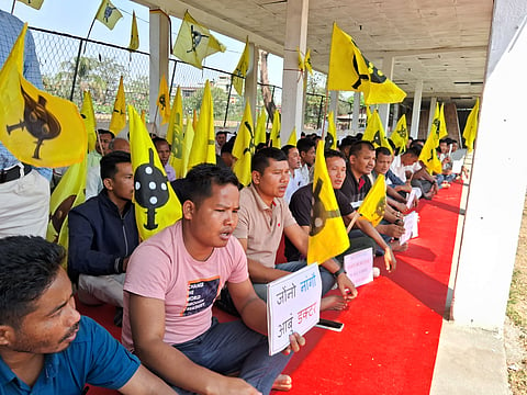 All Bodo Students’ Union stages dharna demanding a full-fledged Post Mortem unit at Kokrajhar Town’s RN Brahma Civil Hospital