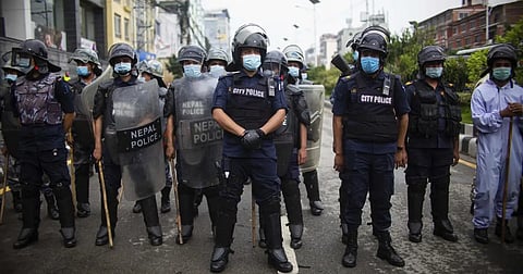 Nepal: Protestors scuffle with police during anti- government protest in Kathmandu