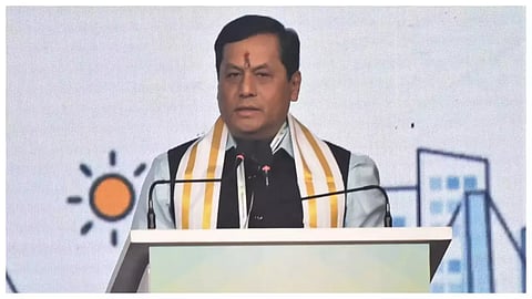 Union Minister Sarbananda Sonowal interacts with BJP, AGP workers under Dibrugarh Parliamentary constituency