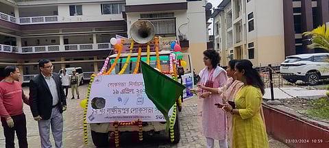 Assam: Systematic voters’ Education and Electoral Participation (SVEEP) van flagged off in Lakhimpur