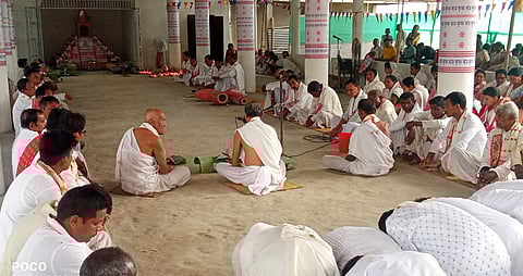 Sootea : ‘Singhasan’ installed at Sapekhati Namghar