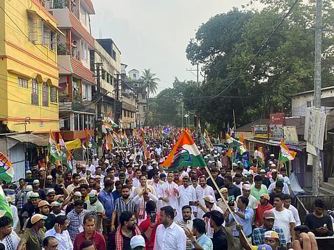 Congress MP Gaurav Gogoi leads Padayatra in Silchar