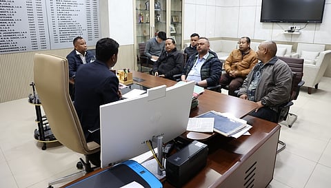 Returning Officer of 1st Shillong (ST) Parliamentary Constituency SC Sadhu meets with political parties