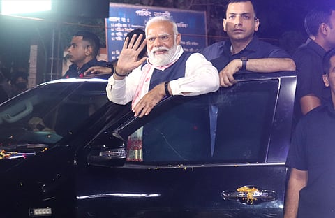 PM Narendra Modi arrives in Assam amid rousing welcome