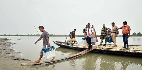 Assam: Polling officers leave for polling booths in Golaghat election district