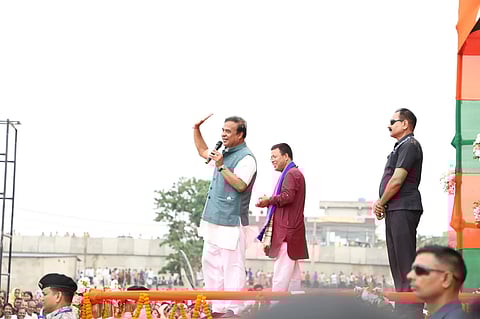 Chief Minister Dr Himanta Biswa Sarma campaigns for Suresh Bora at Nagaon