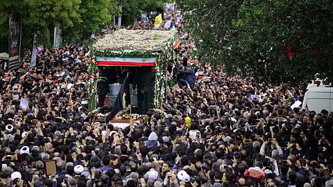 Huge crowd attends funeral procession for Iranian President, Foreign Minister
