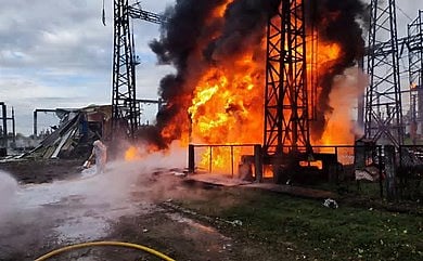 Russian airstrikes in Ukraine cause power outages