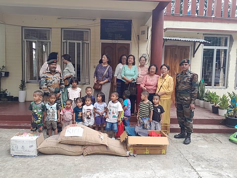 Mizoram: Assam Rifles charity drive at Mizo Hmeichhe Tangrual orphanage