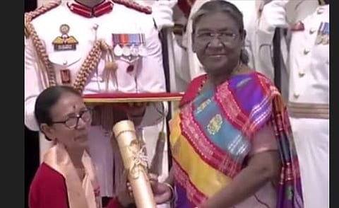 Parbati Barua receives Padma Shri from President of India Droupadi Murmu