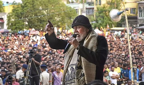 Actor and BJP leader Mithun Chakraborty holds roadshow in Kolkata