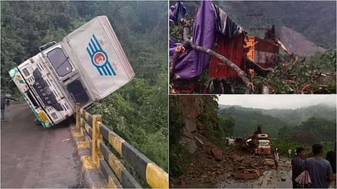 Meghalaya: Landslide Near Sonapur Tunnel Wreaks Havoc on Barak-Guwahati National Highway, Truck Driver and Co-Pilot Narrowly Escape Tragedy