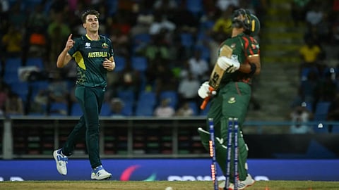 T20 World Cup: Pat Cummins claims hat-trick as Australia beat Bangladesh