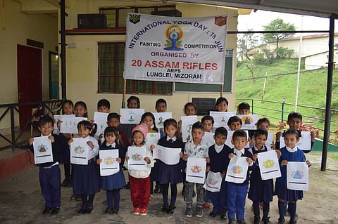 Mizoram: Painting competition as part of run-up to 10th International Yoga Festival