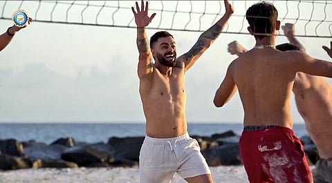 Indian players engage in beach volleyball ahead of Super 8 clash against Afghanistan