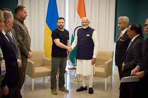 Batting for peace through dialogue & diplomacy, PM Modi holds ‘productive meeting’ with Volodymyr Zelensky