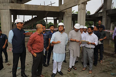 Assam: CM Himanta Biswa Sarma inspects progress of DC office and Police Commissioner office