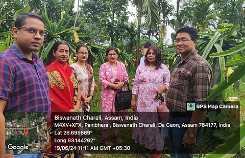 Departmental Team Evaluates Dragon Fruit and Multiple Farming Practices in Biswanath District