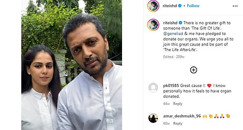 Actors Riteish Deshmukh and Genelia Deshmukh pledge to donate their organs