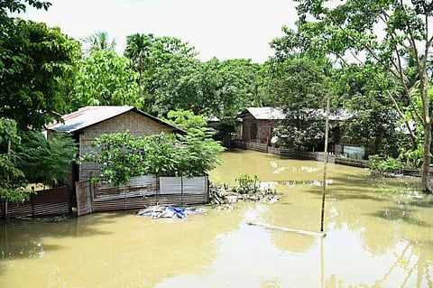 State Education Minister Ranoj Pegu reviews flood situation in Lakhimpur district