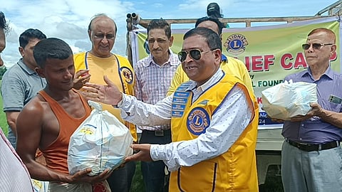 Lions’ Clubs Lakhimpur and Prerona Host Flood Relief Camp in Maratpur Kaibartta Village