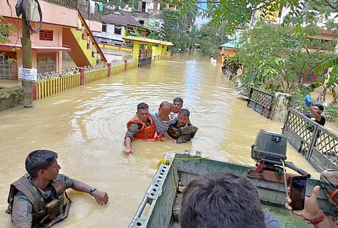 BSF Saves Life with Timely Medical Evacuation of Pregnant Woman from Flood-Affected Village in Assam
