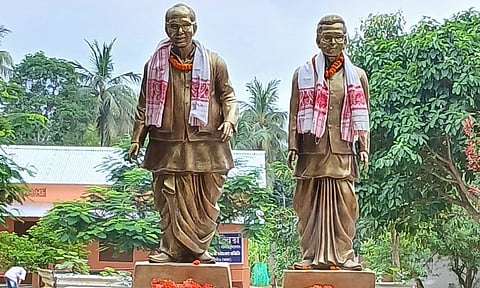 Statues of 1942 Martyrs Bhibiram Bora and Manik Bora Unveiled at Kampur Kameswar Borthakur Middle School