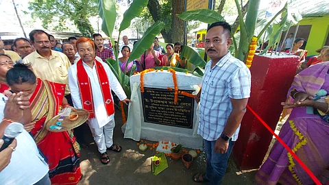 Rabha Hasong Autonomous Council’s chief Tankeswar Rabha inaugurates repairing works in Boko