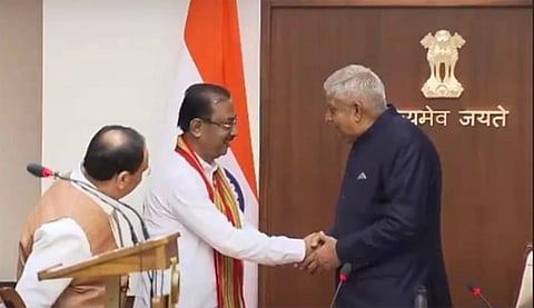 Tripura: RS chairman administers oath to two new members from Tripura, Assam
