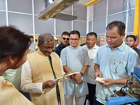 Assam Governor,Lakshman Prasad Acharya visits Bodoland Silk Park and Eri Spun Mill