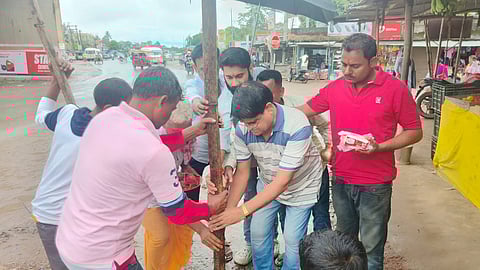 Laikhuta erected for Demow Thakurbari Sarbajanin Sri Sri Durga Puja Mahotsav 2024
