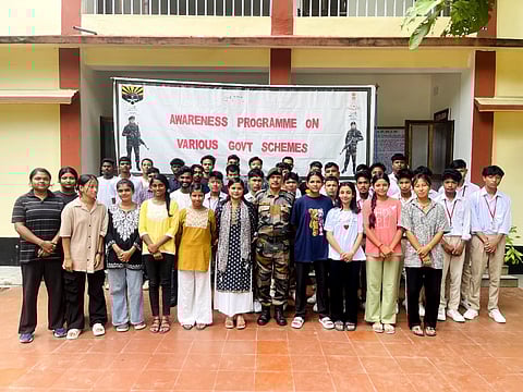 Assam Rifles organizes an awareness programme on government schemes at Lokra